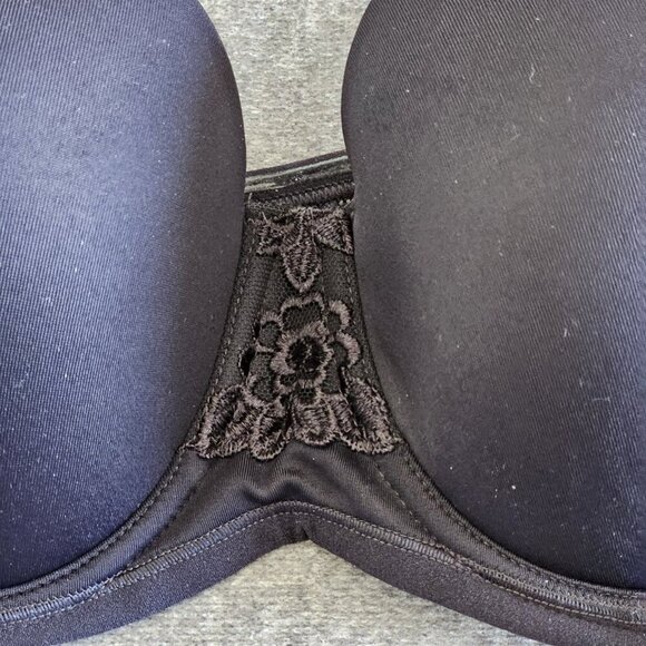 Vanity Fair 38B Black Beauty Back Strapless Bra Removable Straps 74380 Stretch - Picture 8 of 16